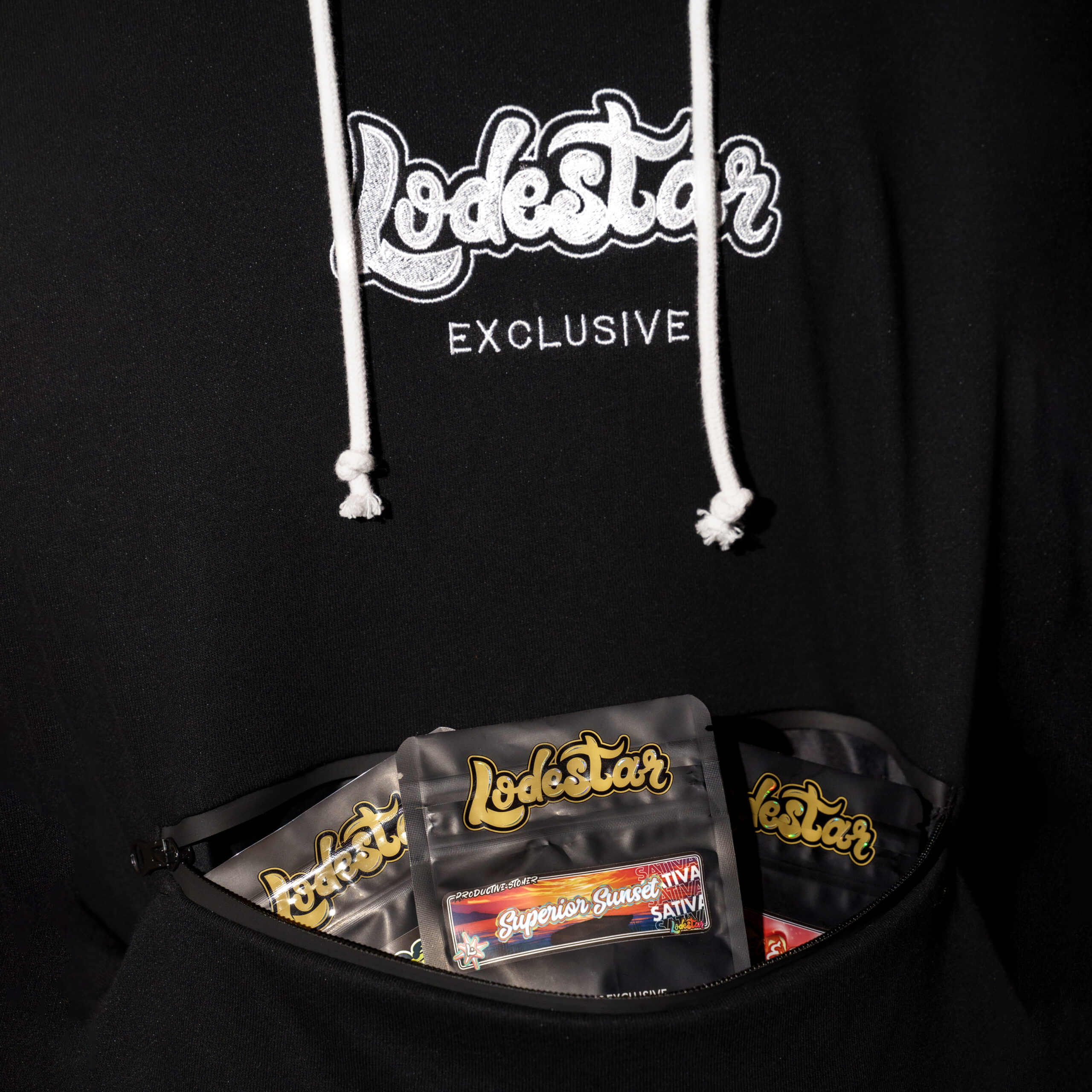 Lodestar Exclusive-Embroidered Hoodie with Smell Proof Zip Up Pocket Product Photo
